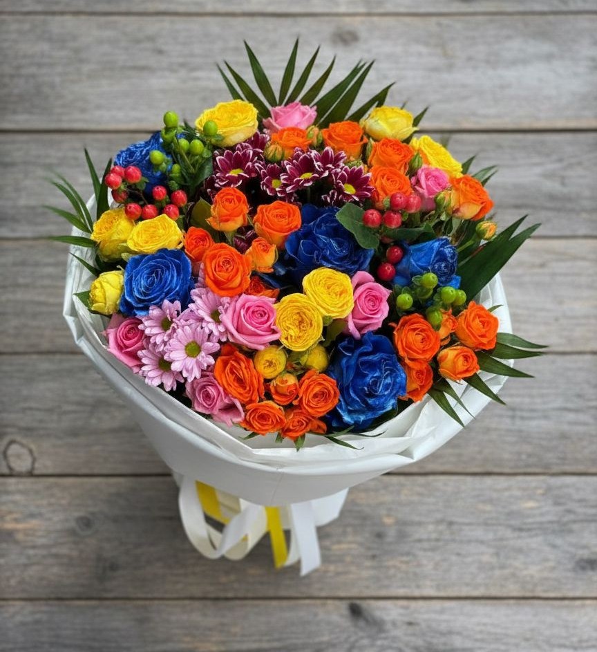 Букет цветов из: Розы и Хризантемы в Радице-Крыловке