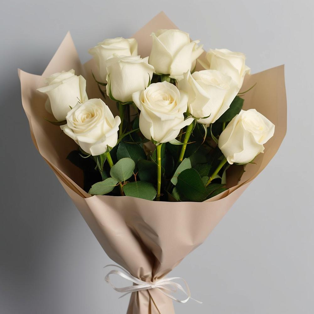 Букет 9 Белых роз Эдлесс Лав в Радице-Крыловке