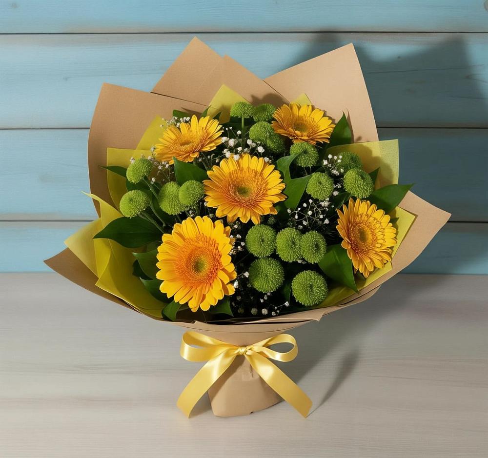 Букет цветов из: Герберы и Хризантемы в Радице-Крыловке