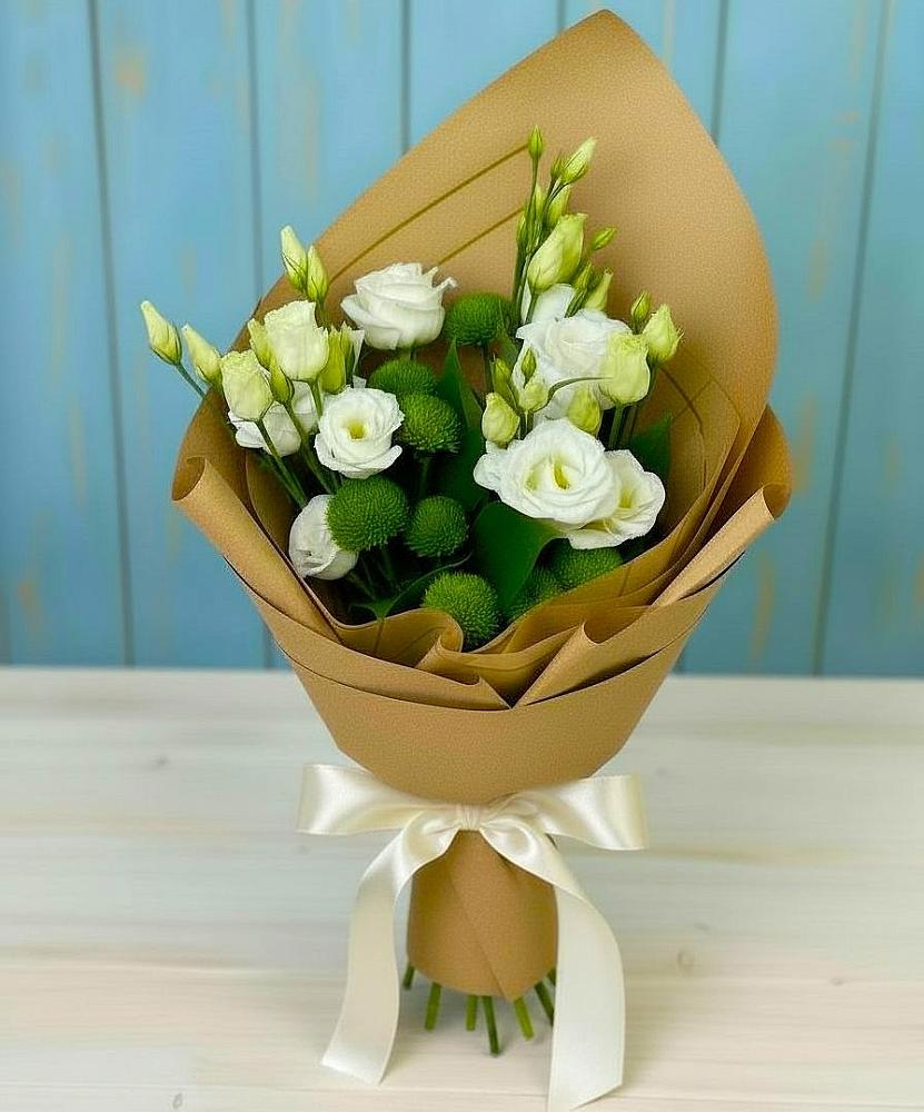 Букет цветов из: Хризантемы и Лизиантусы в Радице-Крыловке