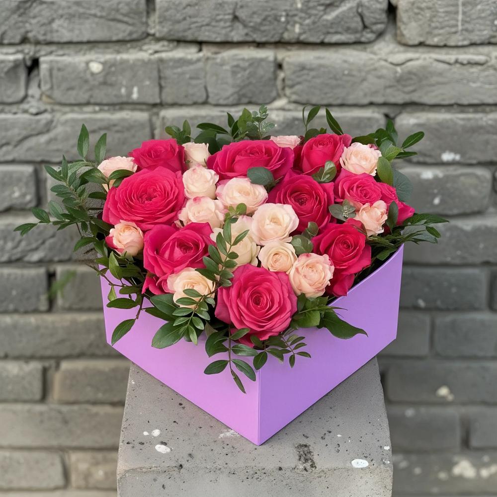 Цветочная композиция из Розы в коробке в Радице-Крыловке