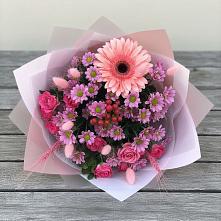 Букет цветов из:  Розы, Герберы и Хризантемы #REPLACE_PRED# Радице-Крыловке